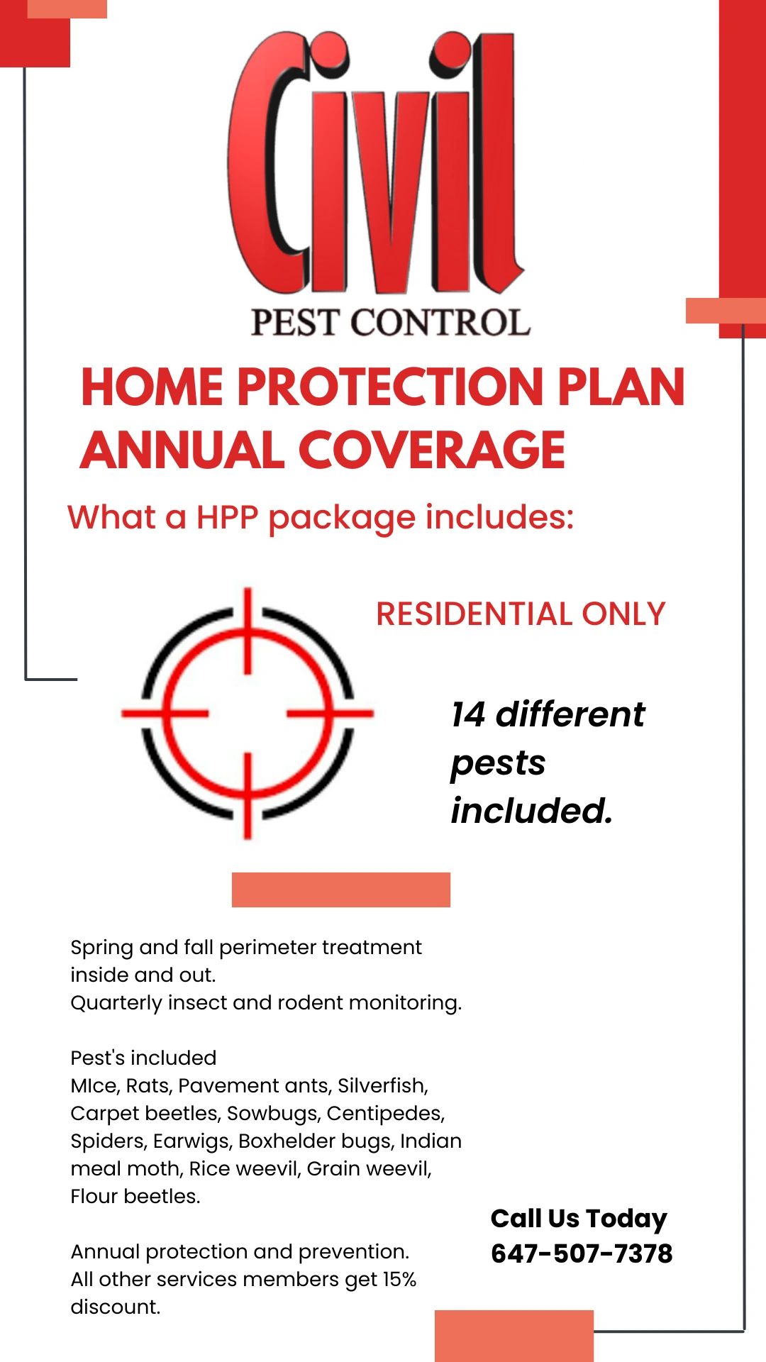 Civil Pest Control Home Protection Plan details